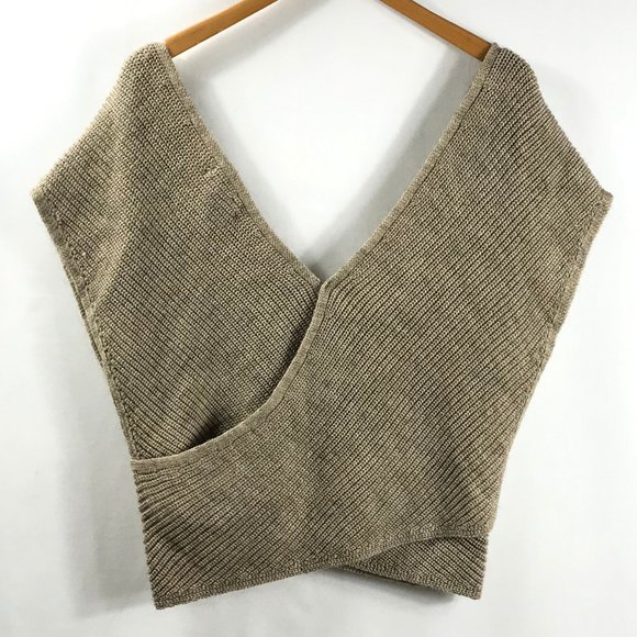 Anthropologie Sweaters - Anthropologie Sweater Vest Size XS 2 4 V-Neck Beige Tan Ribbed Knitted Women's